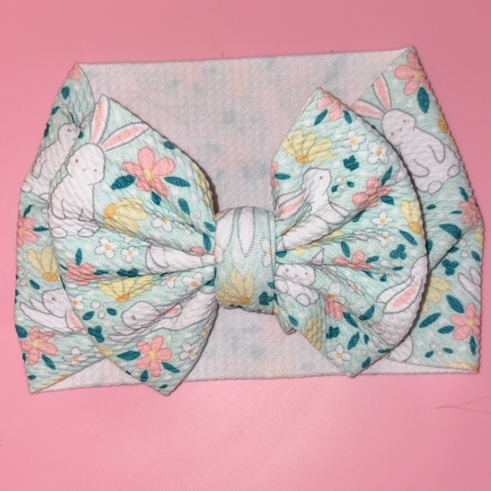 Handmade Vintage Floral Bunny Print Headwrap/Headband